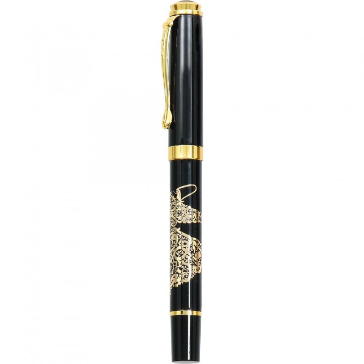 Siyah Gold Desenli Promosyon Metal Roller Kalem